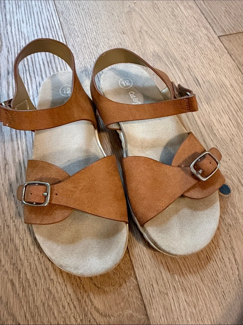 Cat & Jack Brown Buckle Strap Kids Sandals